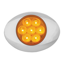 GG76190 - SMALL LOW PROFILE SPYDER AMBER /AMBER LED LIGHT W/CR. BEZEL