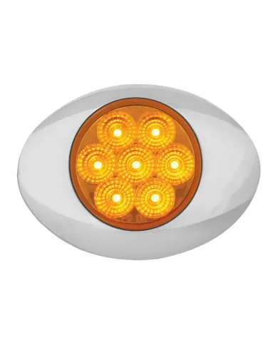 GG76190 - SMALL LOW PROFILE SPYDER AMBER /AMBER LED LIGHT W/CR. BEZEL
