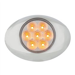 GG76191 - SMALL LOW PROFILE SPYDER AMBER /CLEAR LED LIGHT W/CR. BEZEL