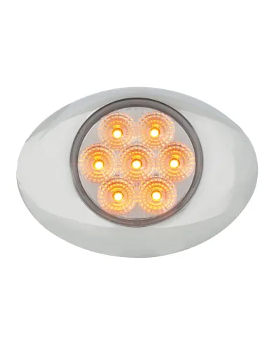 GG76191 - SMALL LOW PROFILE SPYDER AMBER /CLEAR LED LIGHT W/CR. BEZEL