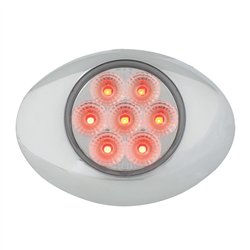 GG76193 - SMALL LOW PROFILE SPYDER RED/ CLEAR LED LIGHT W/CR. BEZEL