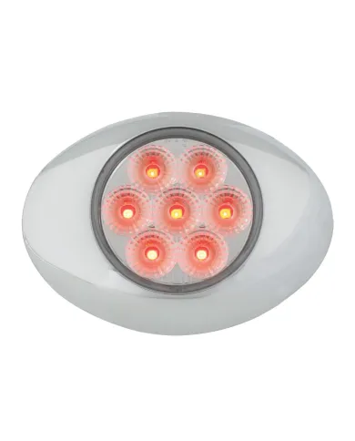 GG76193 - SMALL LOW PROFILE SPYDER RED/ CLEAR LED LIGHT W/CR. BEZEL
