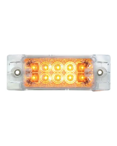 GG76211 - RECT. WIDE ANGLE SPYDER AMBER/ CLEAR 10 LED MARKER/TURN LIGHT