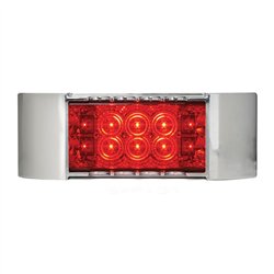 GG76216 - RECT. WIDE ANGLE SPYDER RED/ RED LED LIGHT W/CR. BEZEL