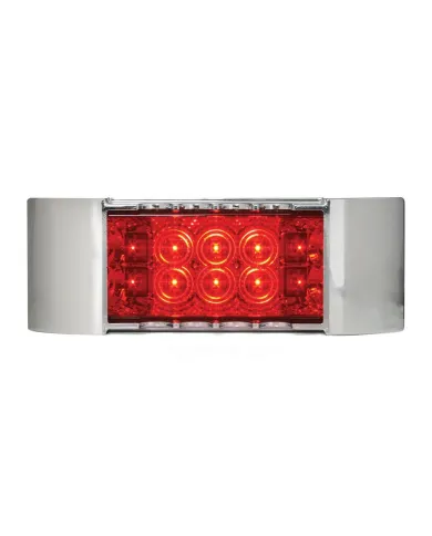 GG76216 - RECT. WIDE ANGLE SPYDER RED/ RED LED LIGHT W/CR. BEZEL