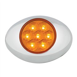 GG76230 - SMALL LOW PROFILE PEARL AMBER/ AMBER 7LED LIGHT W/CR. BEZEL