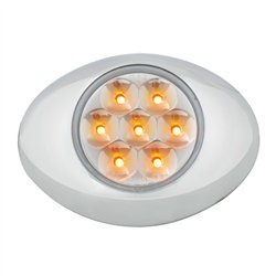 GG76231 - SMALL LOW PROFILE PEARL AMBER/ CLEAR 7LED LIGHT W/CR. BEZEL