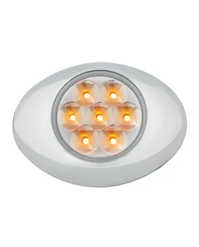 GG76231 - SMALL LOW PROFILE PEARL AMBER/ CLEAR 7LED LIGHT W/CR. BEZEL