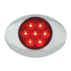 GG76232 - SMALL LOW PROFILE PEARL RED/ RED 7LED LIGHT W/CR. BEZEL