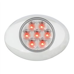 GG76233 - SMALL LOW PROFILE PEARL RED/ CLEAR 7LED LIGHT W/CR. BEZEL