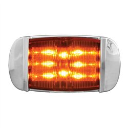 GG76254 - RECT. AMBER/AMBER WIDE ANGLE 14LED MARKER LIGHT W/CR. BEZEL