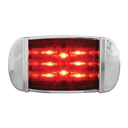 GG76256 - RECT. RED/RED WIDE ANGLE 14LED MARKER LIGHT W/CR. BEZEL