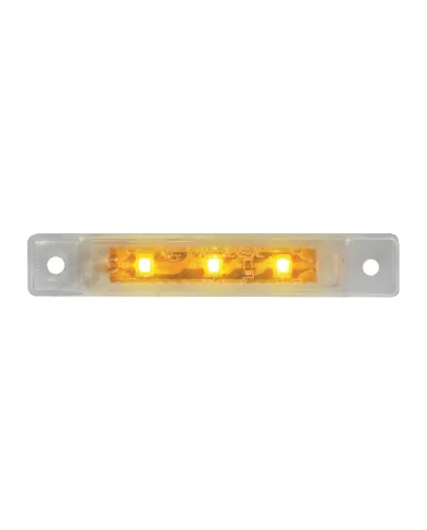GG76281 - 3.5"L ULTRA THIN AMBER/CLEAR 3-LED MARKER/CLEARANCE LIGHT