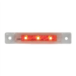 GG76283 - 3.5"L ULTRA THIN RED/CLEAR 3-LED MARKER/CLEARANCE LIGHT