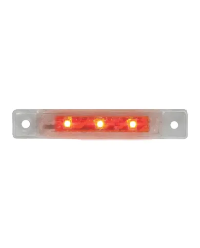 GG76283 - 3.5"L ULTRA THIN RED/CLEAR 3-LED MARKER/CLEARANCE LIGHT