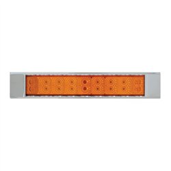 GG76305 - 12"L SPYDER AMBER/AMBER 18-LED LIGHT BAR W/CR. PL BEZEL 2 ROW