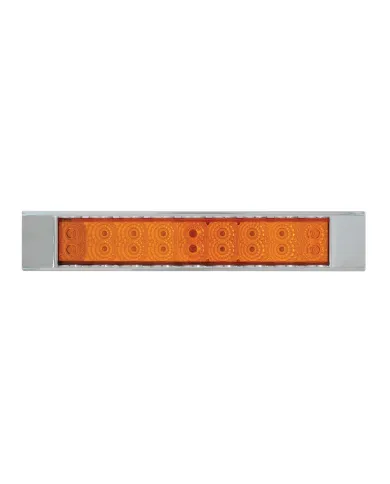 GG76305 - 12"L SPYDER AMBER/AMBER 18-LED LIGHT BAR W/CR. PL BEZEL 2 ROW