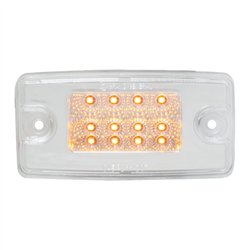 GG76321 - RECT. SPYDER AMBER/CLEAR 8 LED FOR FL VISOR/CAB MARKER LIGHT