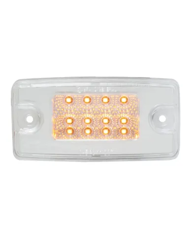 GG76321 - RECT. SPYDER AMBER/CLEAR 8 LED FOR FL VISOR/CAB MARKER LIGHT