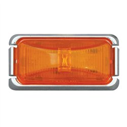 GG76415 - SMALL RECT. AMBER 1-LED MARKER LIGHT W/CR. RIM & PIGTAIL