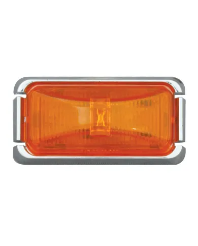 GG76415 - SMALL RECT. AMBER 1-LED MARKER LIGHT W/CR. RIM & PIGTAIL