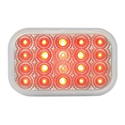 GG77014 - RECT. LOW PROFILE SPYDER RED/ CLEAR 20-LED LIGHT