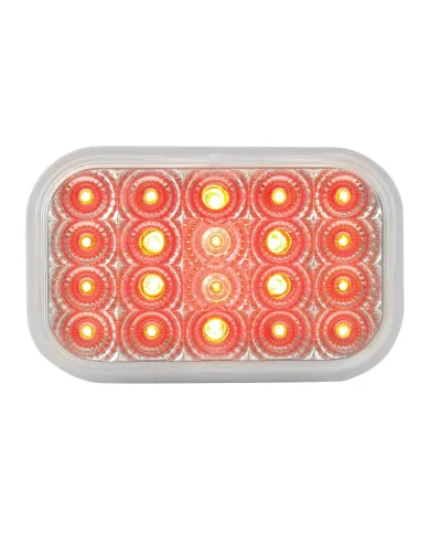 GG77014 - RECT. LOW PROFILE SPYDER RED/ CLEAR 20-LED LIGHT