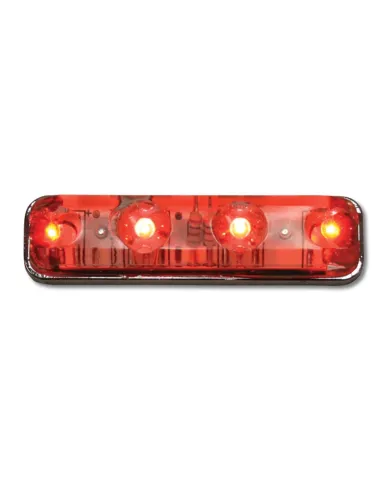 GG77148 - SMALL RECT. RED/CLEAR 4-LED MARKER LIGHT