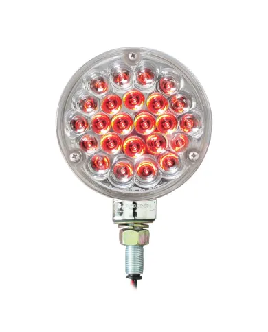 GG78356 - 4" PEARL 1 FACE RED/CLEAR 24-LED LIGHT