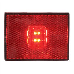 GG78381 - RECT. STUD MOUNT RED LED MARKER LIGHT W/REFLECTOR