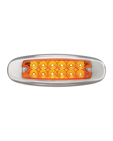 GG78565 - ULTRA THIN SPYDER AMBER/AMBER 12-LED MARKER LIGHT W/S.S. RIM