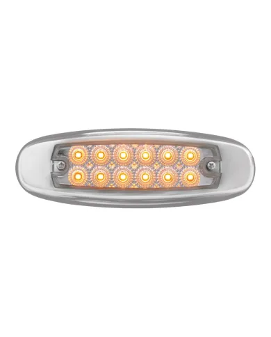 GG78566 - ULTRA THIN SPYDER AMBER/CLEAR 12-LED MARKER LIGHT W/S.S. RIM