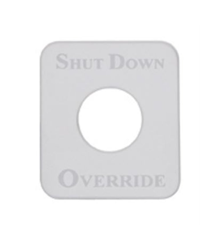 UP48278 Kenworth Stainless Switch Plate Shutdown Override