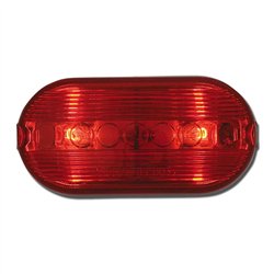 GG80244 - RED OBLONG MARKER LIGHT W/WHITE BASE