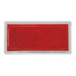 GG80854 - RED 3-1/2"X1-3/4" STICK-ON REFLECTOR W/CR. RIM