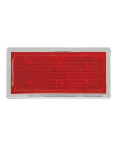 GG80854 - RED 3-1/2"X1-3/4" STICK-ON REFLECTOR W/CR. RIM