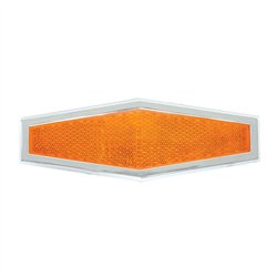 GG80861 - AMBER 1-3/4"X5-1/2" STICK-ON REFLECTOR W/CR. RIM