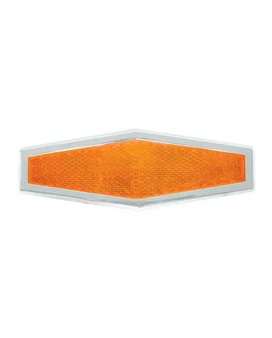GG80861 - AMBER 1-3/4"X5-1/2" STICK-ON REFLECTOR W/CR. RIM