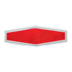 GG80864 - RED 1-3/4"X5-1/2" STICK-ON REFLECTOR W/CR. RIM