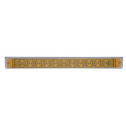 UP20901-17-5/16" Stainless Light Bracket With 11 LED 17" Light Bar - Amber LED/Amber Lens