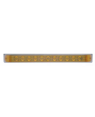 UP20901-17-5/16" Stainless Light Bracket With 11 LED 17" Light Bar - Amber LED/Amber Lens