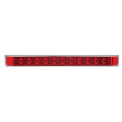 UP20902-17-5/16" Stainless Light Bracket With 11 LED 17" Light Bar - Red LED/Red Lens