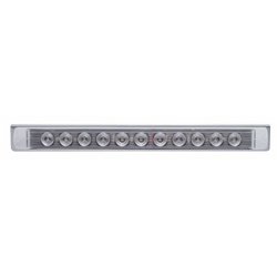 UP20903-17-5/16" Stainless Light Bracket With 11 LED 17" Light Bar - Amber LED/Clear Lens
