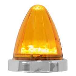 GG81978 - AMBER/AMBER WATERMELON SURFACE MOUNT 19LED LIGHT W/S.S. BEZEL