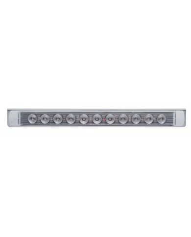 UP20904-17-5/16" Stainless Light Bracket With 11 LED 17" Light Bar - Red LED/Clear Lens