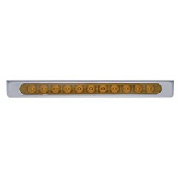 UP20905-17-5/16" Stainless Light Bracket With 11 LED 17" Light Bar & Bezel - Amber LED/Amber Lens