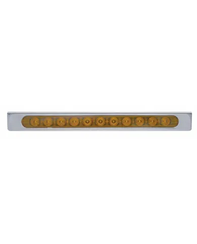 UP20905-17-5/16" Stainless Light Bracket With 11 LED 17" Light Bar & Bezel - Amber LED/Amber Lens