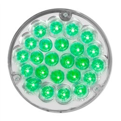 GG82278 - 4" PEARL GREEN/CLEAR 24 LED W/ CR. DIE CAST HOUSING