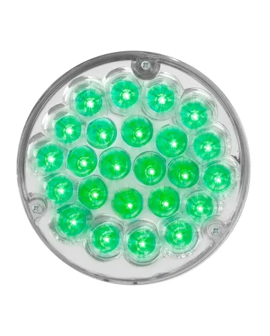 GG82278 - 4" PEARL GREEN/CLEAR 24 LED W/ CR. DIE CAST HOUSING