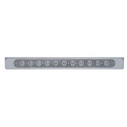 UP20907-17-5/16" Stainless Light Bracket With 11 LED 17" Light Bar & Bezel - Amber LED/Clear Lens